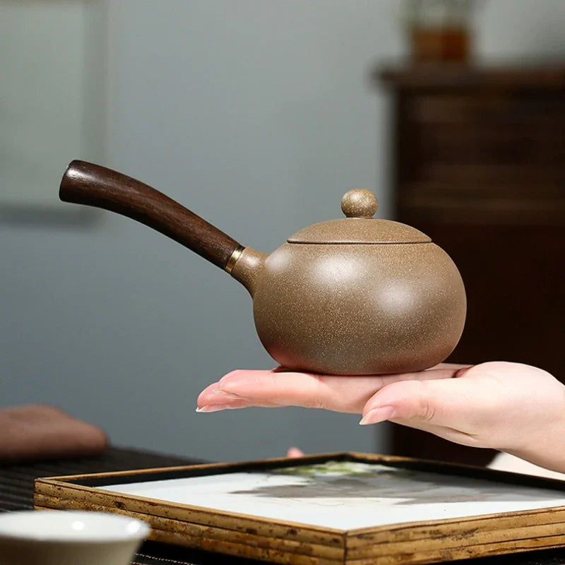Teko Zisha Yixing [Tang Yu Xishi Side Handle Pot] (Qing Duan Ni - 200ml)