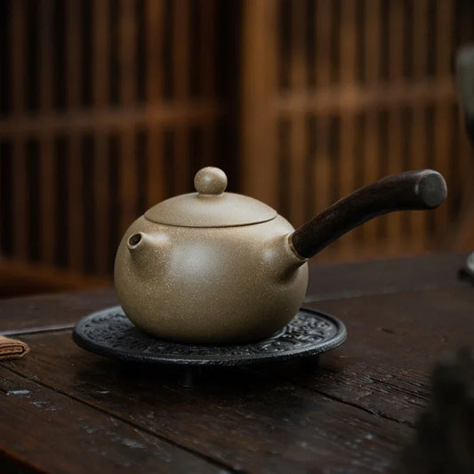 Teko Zisha Yixing [Tang Yu Xishi Side Handle Pot] (Qing Duan Ni - 200ml)