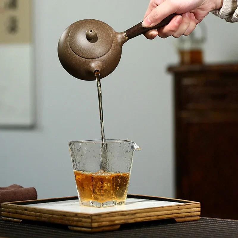 Teko Zisha Yixing [Tang Yu Xishi Side Handle Pot] (Qing Duan Ni - 200ml)