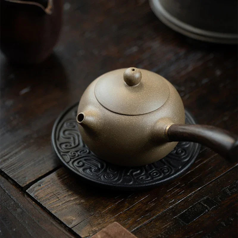 Teko Zisha Yixing [Tang Yu Xishi Side Handle Pot] (Qing Duan Ni - 200ml)