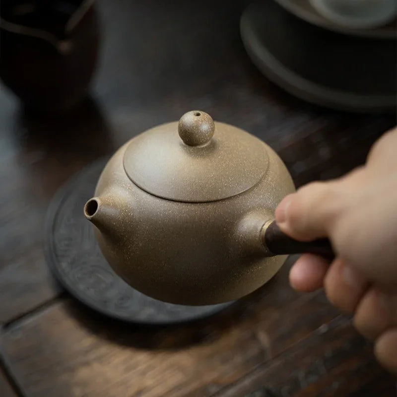Teko Zisha Yixing [Tang Yu Xishi Side Handle Pot] (Qing Duan Ni - 200ml)
