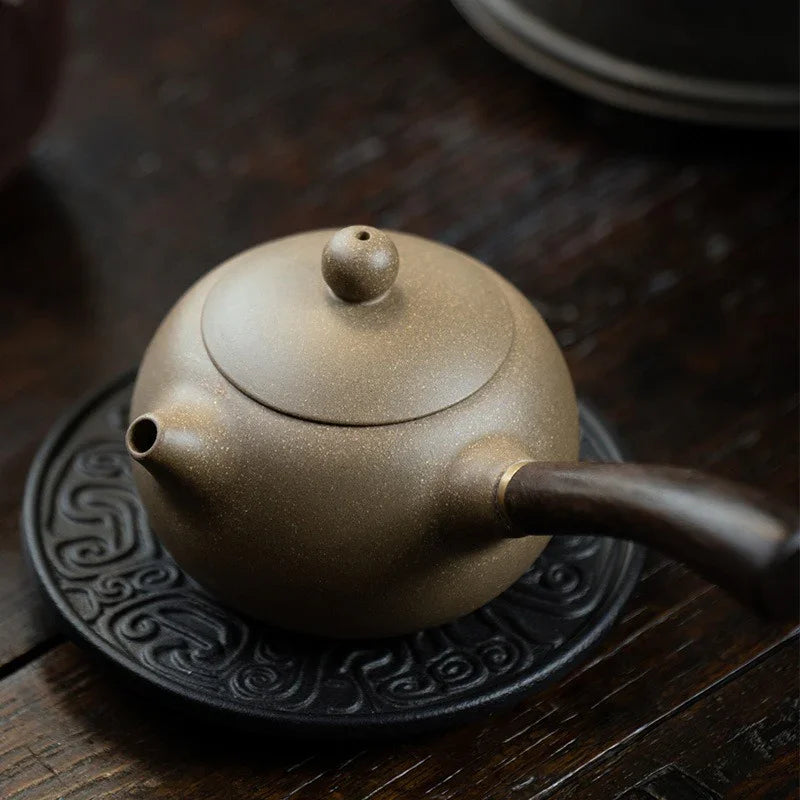 Teko Zisha Yixing [Tang Yu Xishi Side Handle Pot] (Qing Duan Ni - 200ml)