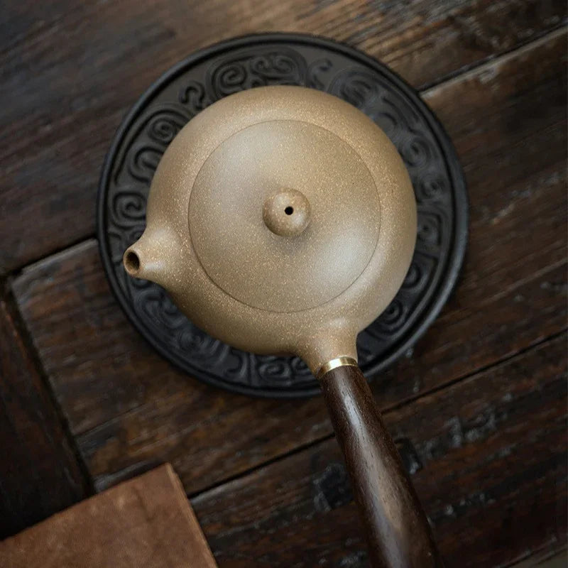 Teko Zisha Yixing [Tang Yu Xishi Side Handle Pot] (Qing Duan Ni - 200ml)