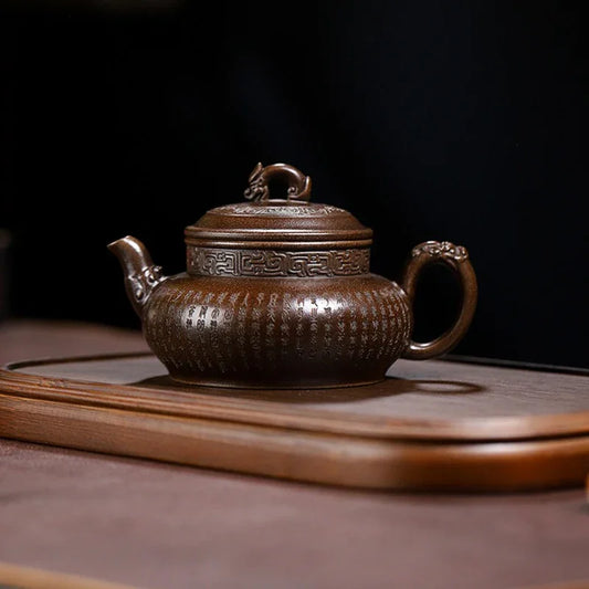 Yixing Zisha Teapot [Tanzi Pot] (Gu Tong Ni - 290ml) - YIQIN TEA HOUSE | yiqinteahouse.com | 200-300ml, teapot, teaware, zisha teapot