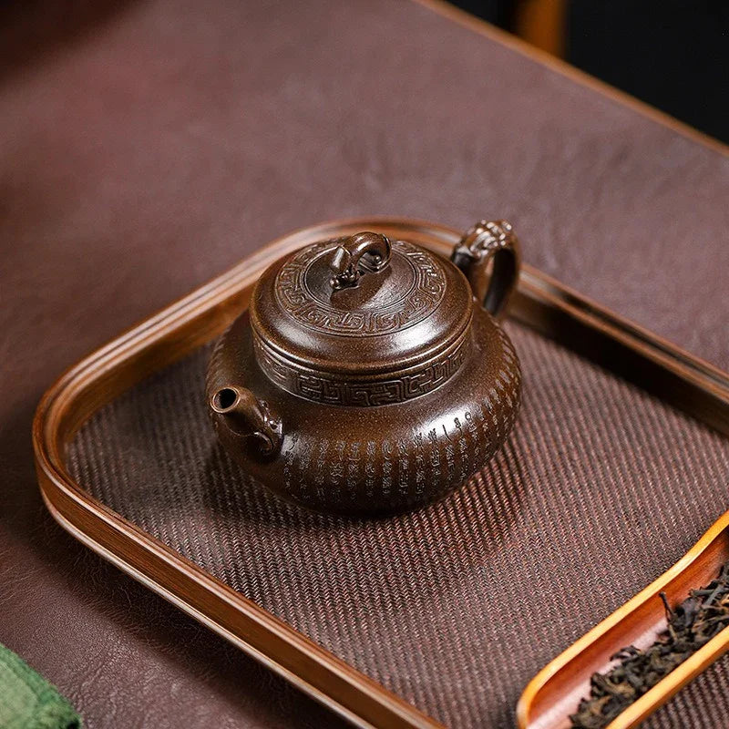 Yixing Zisha Teapot [Tanzi Pot] (Gu Tong Ni - 290ml) - YIQIN TEA HOUSE | yiqinteahouse.com | 200-300ml, teapot, teaware, zisha teapot