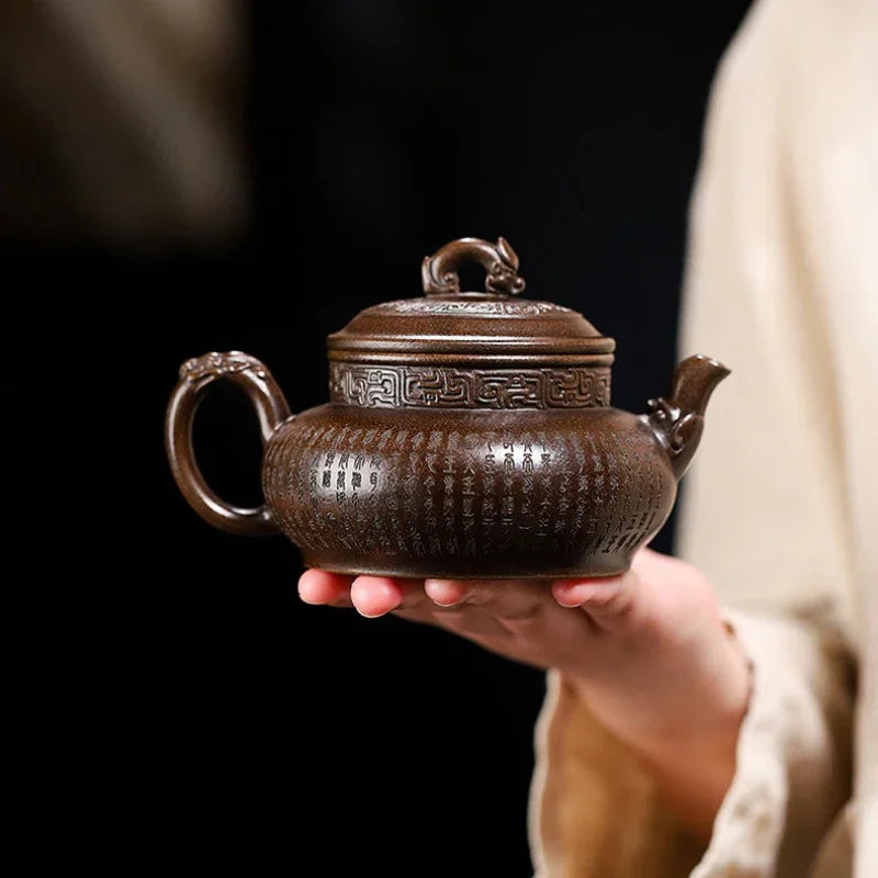 Yixing Zisha Teapot [Tanzi Pot] (Gu Tong Ni - 290ml) - YIQIN TEA HOUSE | yiqinteahouse.com | 200-300ml, teapot, teaware, zisha teapot