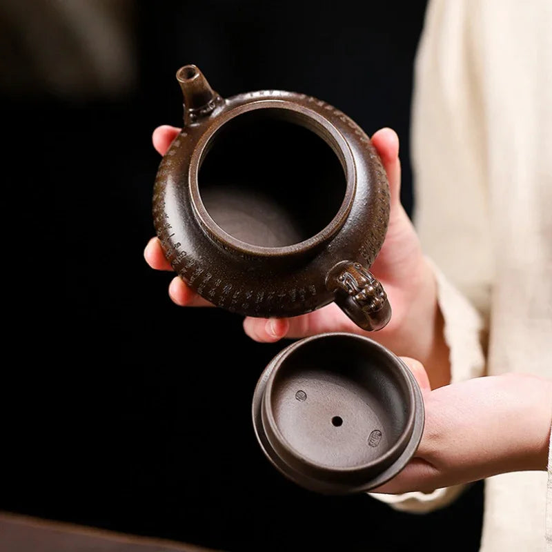 Yixing Zisha Teapot [Tanzi Pot] (Gu Tong Ni - 290ml) - YIQIN TEA HOUSE | yiqinteahouse.com | 200-300ml, teapot, teaware, zisha teapot