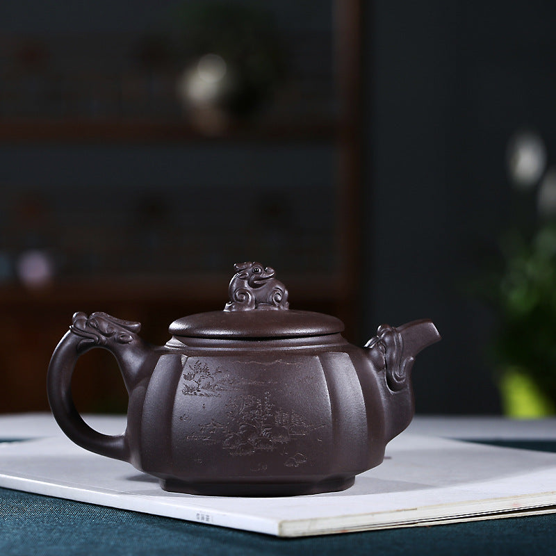 Yixing Zisha Teapot [The Dragon] (Lao Zi Ni - 330ml) - YIQIN TEA HOUSE | yiqinteahouse.com | >300ml, new arrival, teapot, teaware, zisha teapot