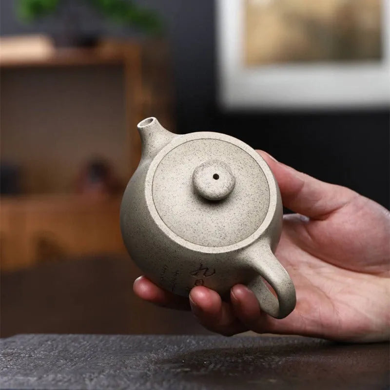 Yixing Zisha Teapot [Three Legs Tripod] (Bai Duan Ni - 160ml) - YIQIN TEA HOUSE | yiqinteahouse.com | 200-300ml, new arrival, teapot, teaware, zisha teapot