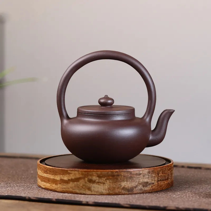 宜兴紫砂茶壶[提梁壶] (紫泥- 250ml)