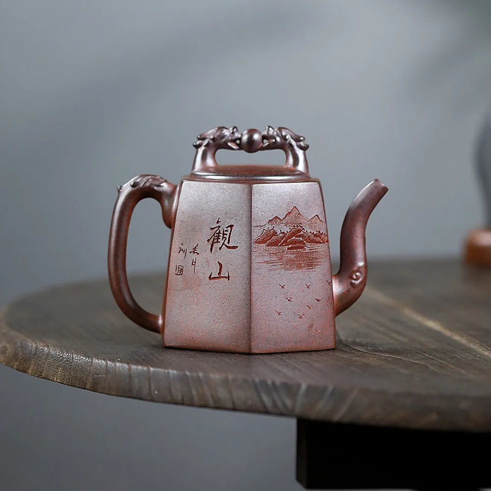 Yixing Zisha Teapot [Twin Dragon Ball] (High Temperature Duan Ni Fired - 340ml) - YIQIN TEA HOUSE | yiqinteahouse.com | >300ml, new arrival, teapot, teaware, zisha teapot