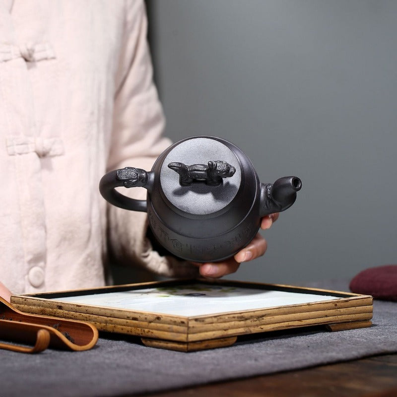 Yixing Zisha Teapot [Xiangrui] (Hei Ni - 420ml) - YIQIN TEA HOUSE | yiqinteahouse.com | >300ml, teapot, teaware, zisha teapot