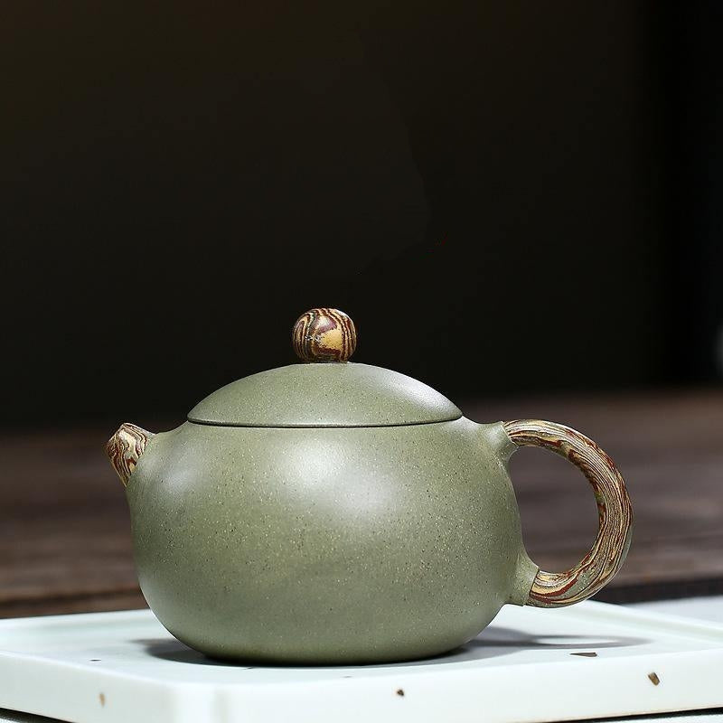 Yixing Purple Clay Teapot [Xishi Pot] | 宜兴紫砂壶 绞泥 [西施壶] 190ml - YIQIN TEA HOUSE 一沁茶舍 | yiqinteahouse.com