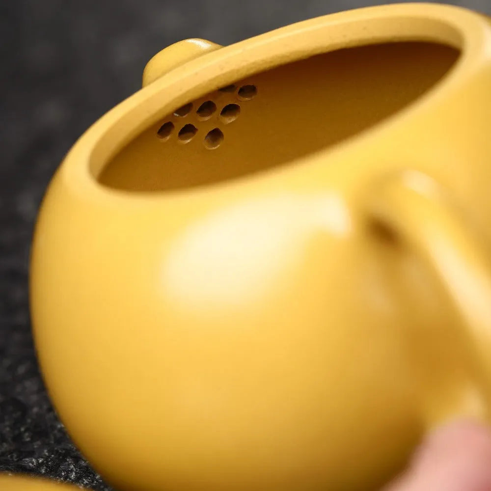 Yixing Zisha Teapot [Xishi Pot] (Huangjin Zhu Ni - 150ml) - YIQIN TEA HOUSE | yiqinteahouse.com | <200ml, new arrival, plain smooth, teapot, teaware, zisha teapot