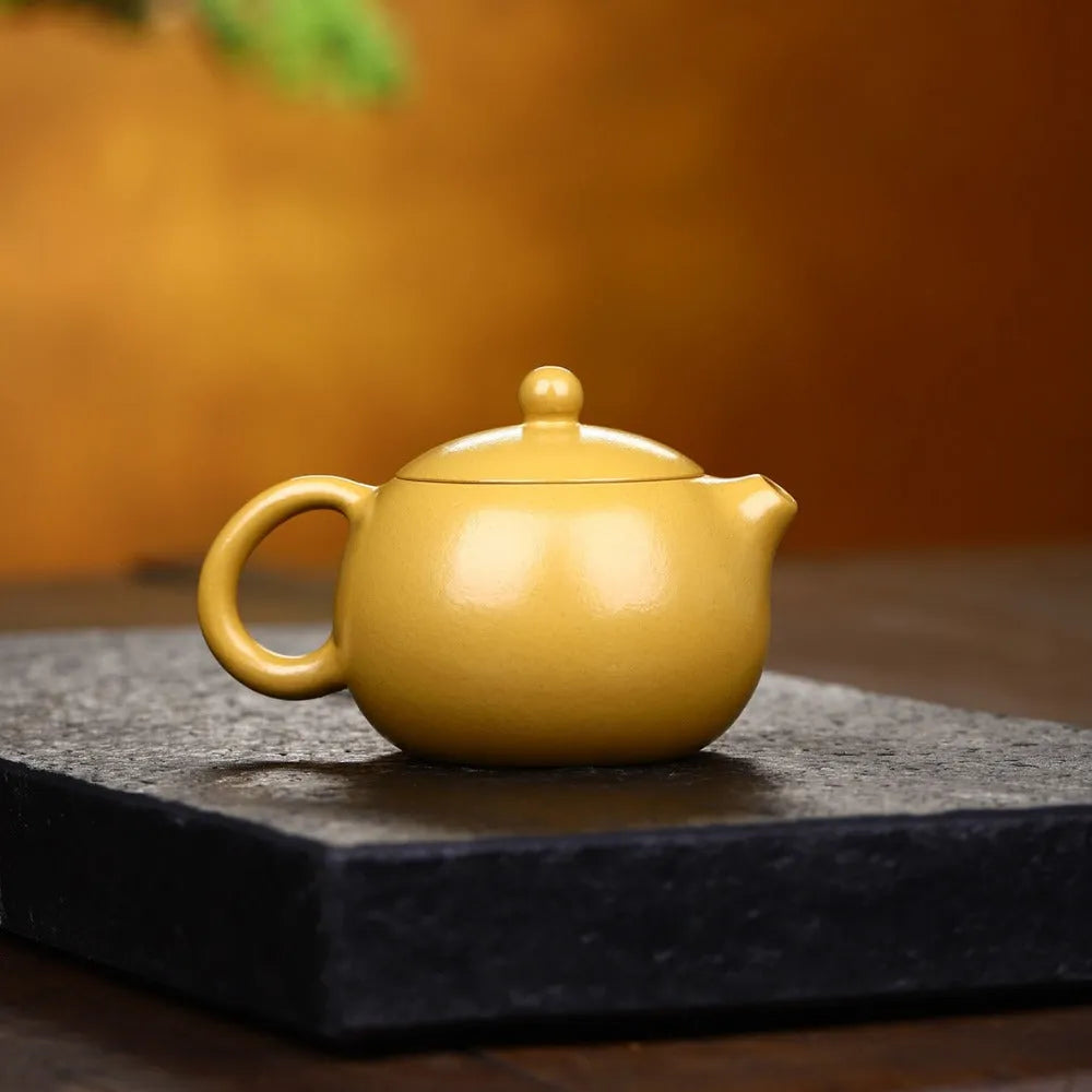 Yixing Zisha Teapot [Xishi Pot] (Huangjin Zhu Ni - 150ml) - YIQIN TEA HOUSE | yiqinteahouse.com | <200ml, new arrival, plain smooth, teapot, teaware, zisha teapot