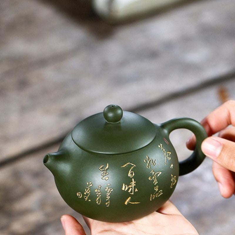 Yixing Zisha Teapot [Xishi Pot] (Lu Ni - 225ml) - YIQIN TEA HOUSE | yiqinteahouse.com | 200-300ml, teapot, teaware, zisha teapot