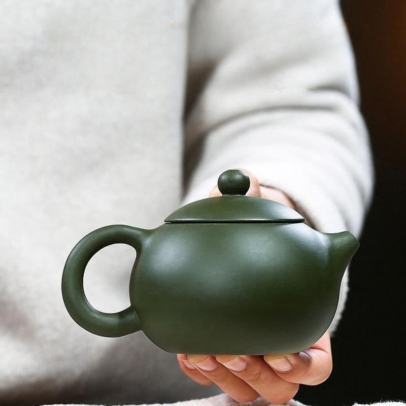 Yixing Zisha Teapot [Xishi Pot] (Lu Ni - 225ml) - YIQIN TEA HOUSE | yiqinteahouse.com | 200-300ml, teapot, teaware, zisha teapot