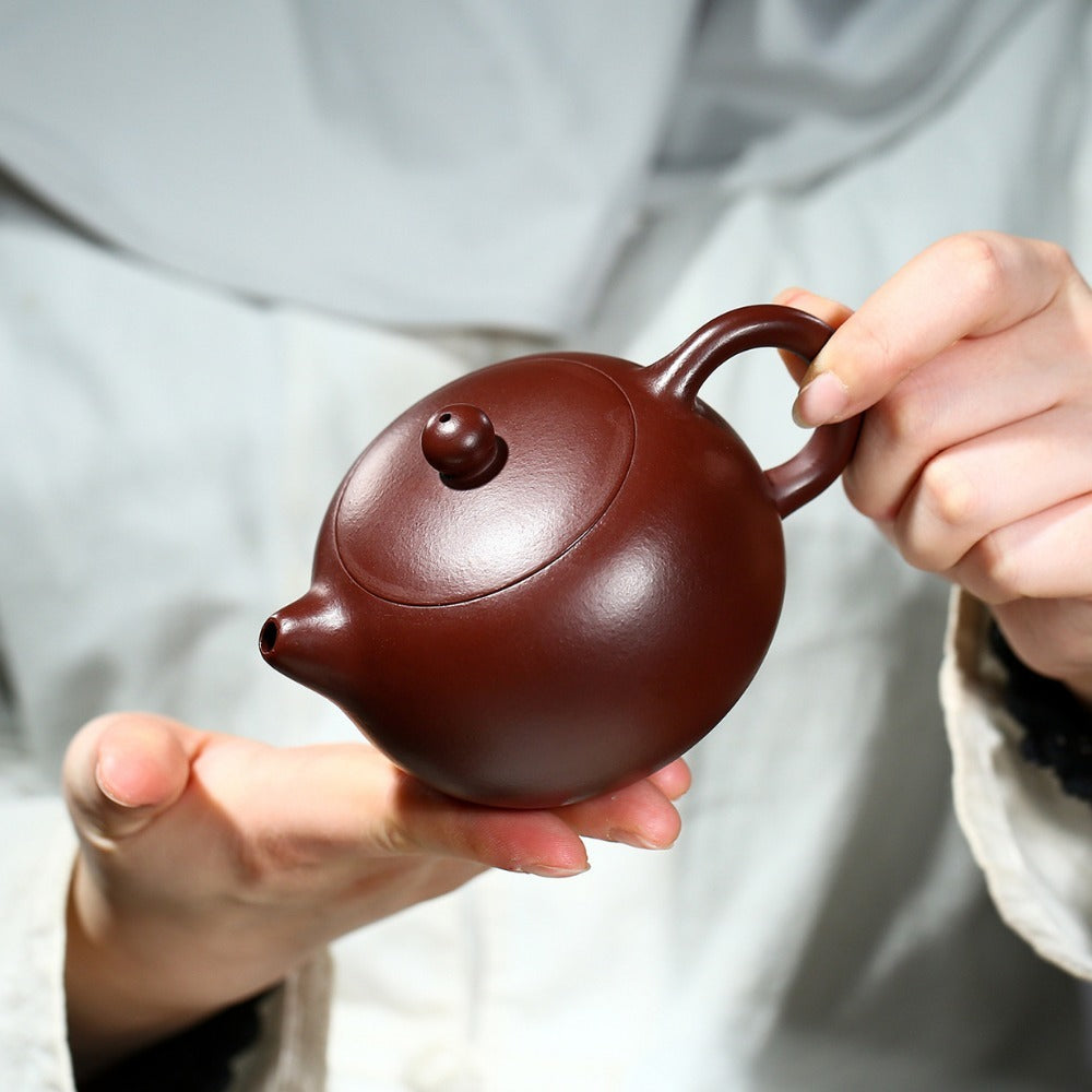 Yixing Zisha Teapot [Xishi Pot] (Zi Zhu Ni - 160/200/240/300/390ml) - YIQIN TEA HOUSE | yiqinteahouse.com | >300ml, teapot, teaware, zisha teapot