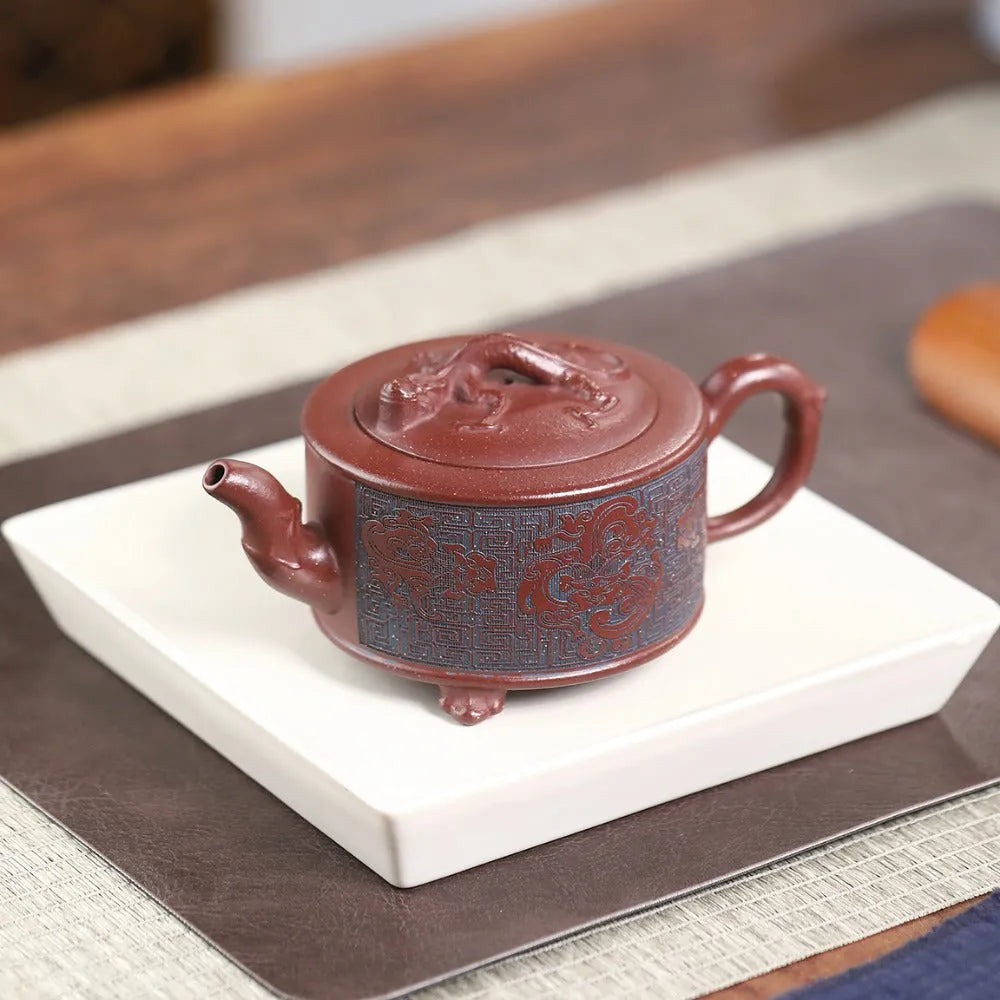 Yixing Zisha Teapot [Yu Hai You Long] (Di Cao Qing - 280ml) - YIQIN TEA HOUSE | yiqinteahouse.com | 200-300ml, new arrival, teapot, teaware, zisha teapot