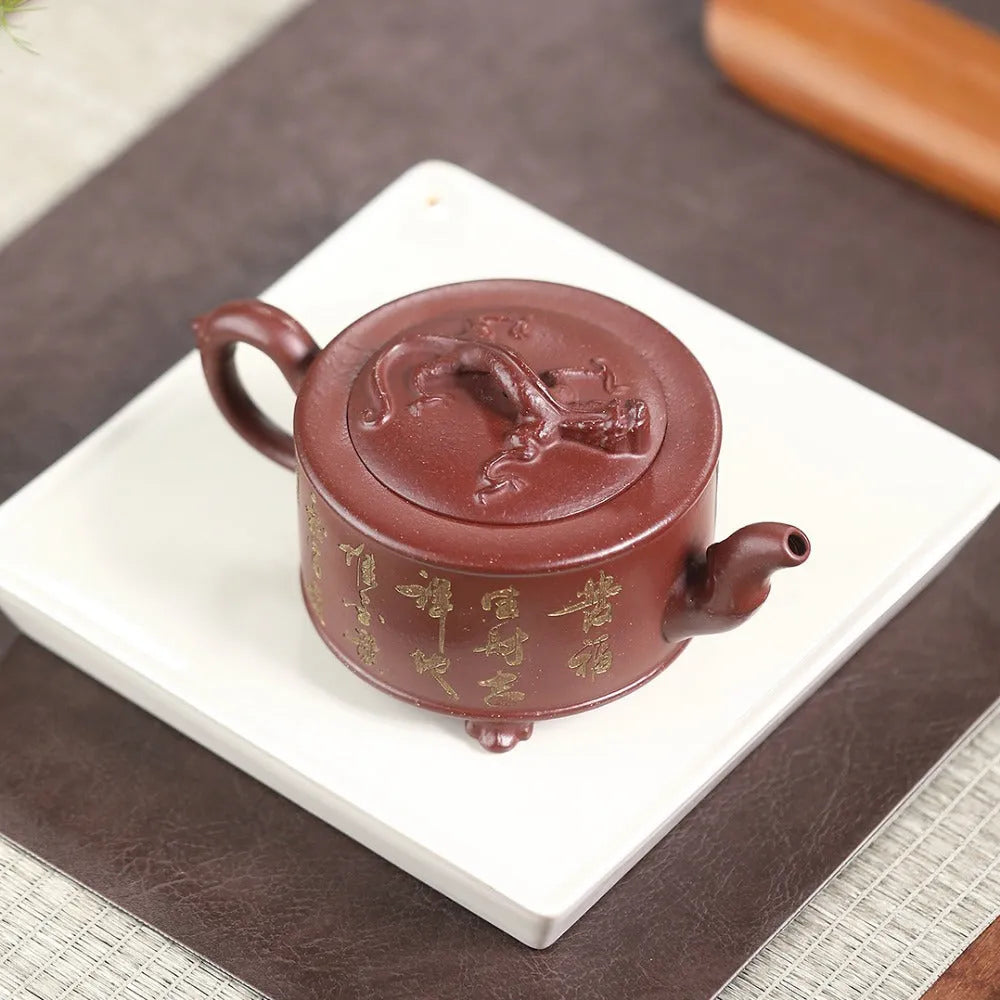 Yixing Zisha Teapot [Yu Hai You Long] (Di Cao Qing - 280ml) - YIQIN TEA HOUSE | yiqinteahouse.com | 200-300ml, new arrival, teapot, teaware, zisha teapot