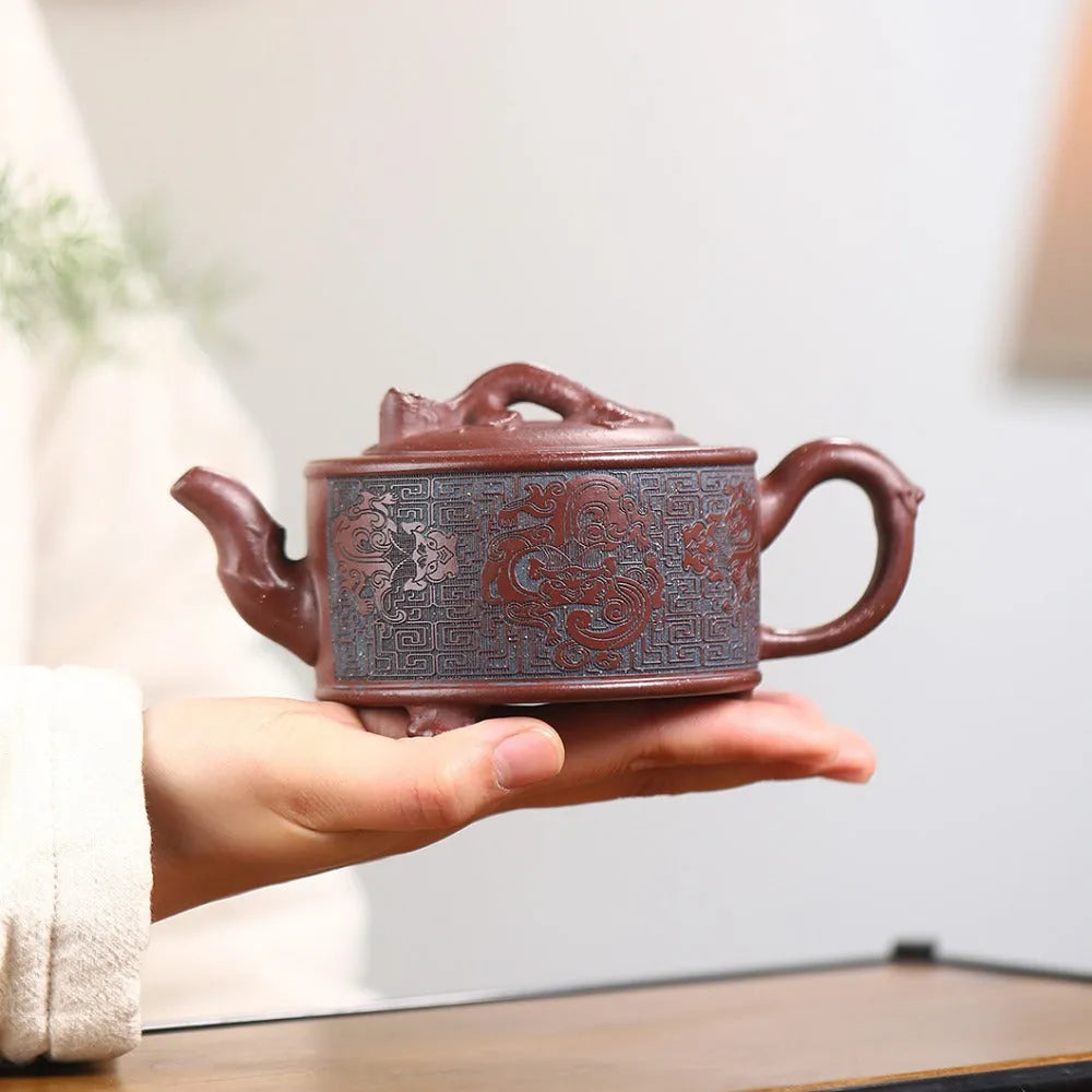 Yixing Zisha Teapot [Yu Hai You Long] (Di Cao Qing - 280ml) - YIQIN TEA HOUSE | yiqinteahouse.com | 200-300ml, new arrival, teapot, teaware, zisha teapot