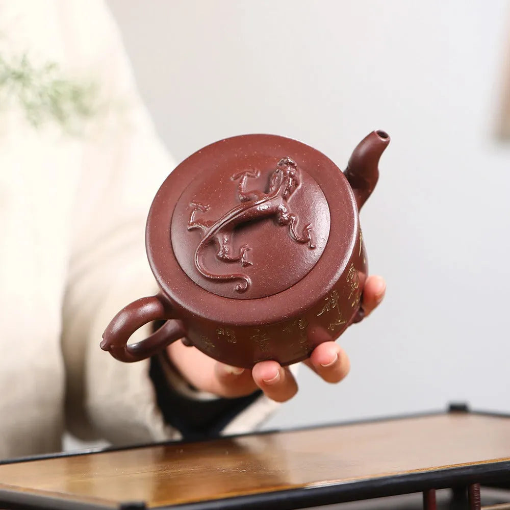 Yixing Zisha Teapot [Yu Hai You Long] (Di Cao Qing - 280ml) - YIQIN TEA HOUSE | yiqinteahouse.com | 200-300ml, new arrival, teapot, teaware, zisha teapot