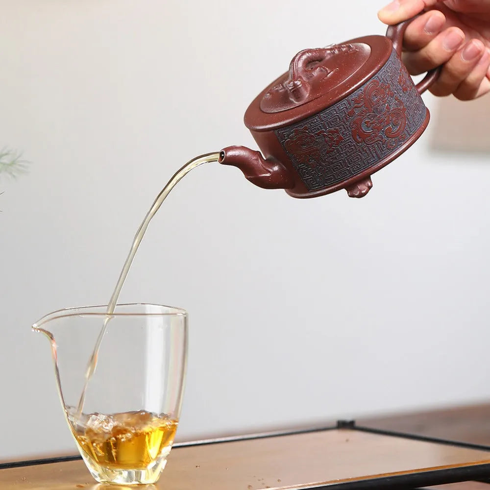 Yixing Zisha Teapot [Yu Hai You Long] (Di Cao Qing - 280ml) - YIQIN TEA HOUSE | yiqinteahouse.com | 200-300ml, new arrival, teapot, teaware, zisha teapot