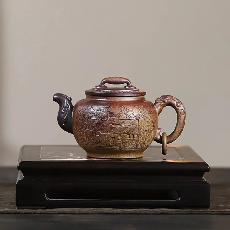 Yixing Zisha Teapot [Yu Huan] (Duan Ni Firewood Firing - 260ml) - YIQIN TEA HOUSE | yiqinteahouse.com | 200-300ml, teapot, teaware, zisha teapot