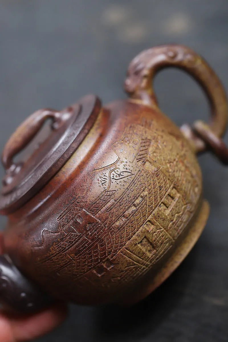 Yixing Zisha Teapot [Yu Huan] (Duan Ni Firewood Firing - 260ml) - YIQIN TEA HOUSE | yiqinteahouse.com | 200-300ml, teapot, teaware, zisha teapot