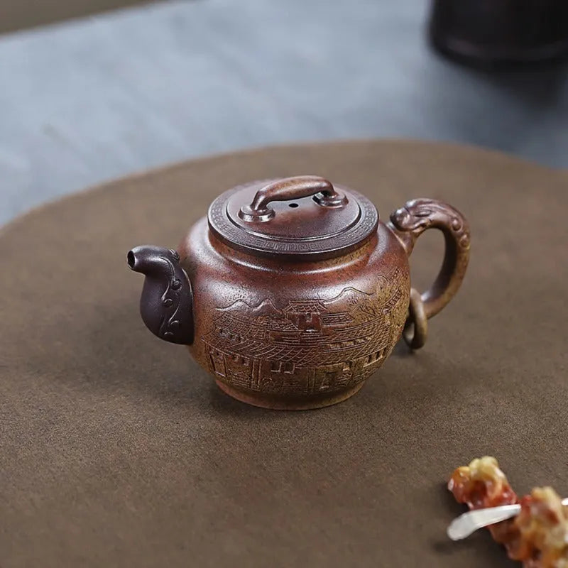 Yixing Zisha Teapot [Yu Huan] (Duan Ni Firewood Firing - 260ml) - YIQIN TEA HOUSE | yiqinteahouse.com | 200-300ml, teapot, teaware, zisha teapot