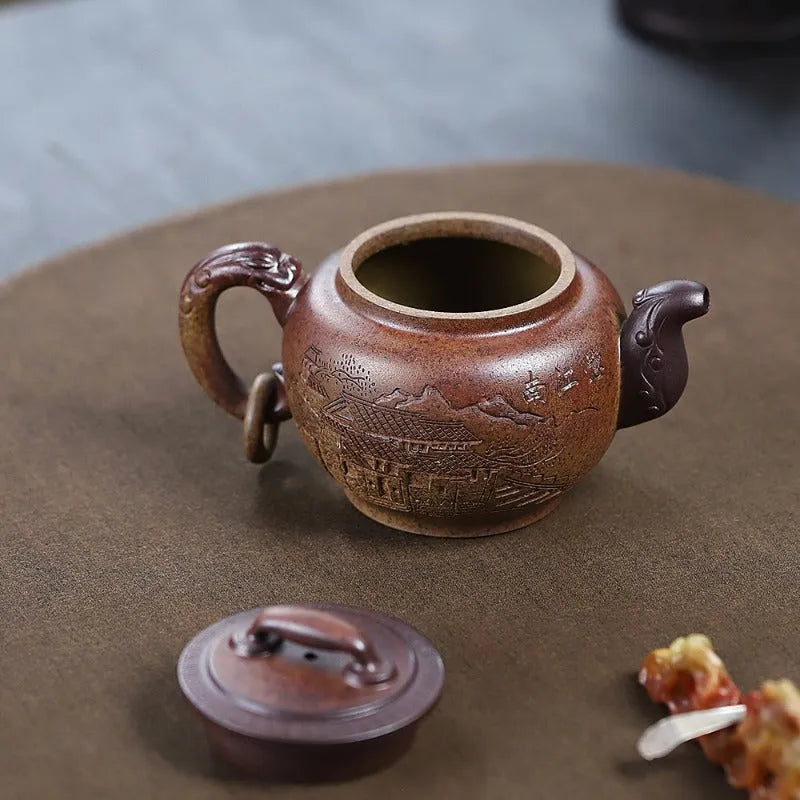 Yixing Zisha Teapot [Yu Huan] (Duan Ni Firewood Firing - 260ml) - YIQIN TEA HOUSE | yiqinteahouse.com | 200-300ml, teapot, teaware, zisha teapot