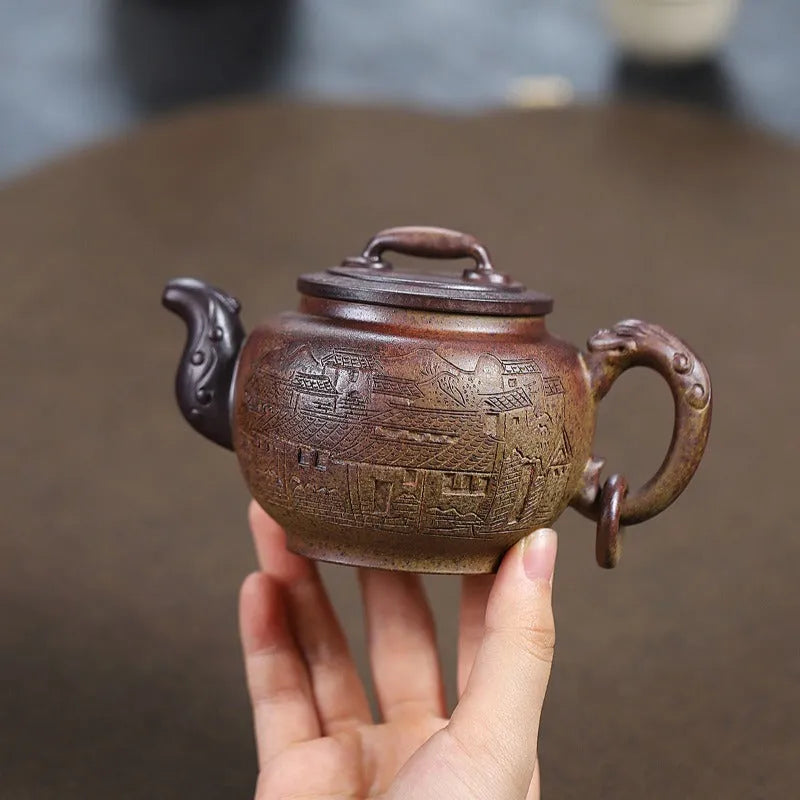 Yixing Zisha Teapot [Yu Huan] (Duan Ni Firewood Firing - 260ml) - YIQIN TEA HOUSE | yiqinteahouse.com | 200-300ml, teapot, teaware, zisha teapot