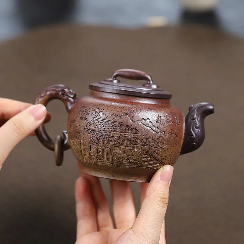 Yixing Zisha Teapot [Yu Huan] (Duan Ni Firewood Firing - 260ml) - YIQIN TEA HOUSE | yiqinteahouse.com | 200-300ml, teapot, teaware, zisha teapot