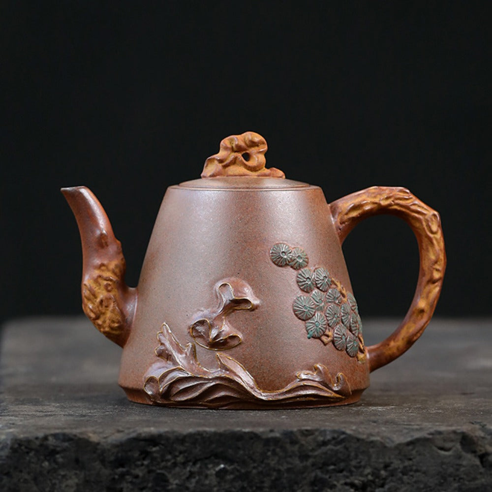 Yixing Zisha Teapot [Yunhai Song Tao] (High Temperature Duan Ni - 255ml) - YIQIN TEA HOUSE | yiqinteahouse.com | 200-300ml, new arrival, teapot, teaware, zisha teapot