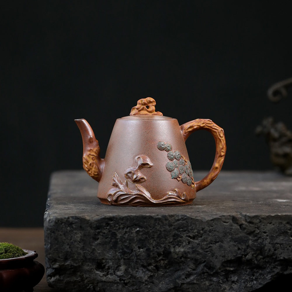 Yixing Zisha Teapot [Yunhai Song Tao] (High Temperature Duan Ni - 255ml) - YIQIN TEA HOUSE | yiqinteahouse.com | 200-300ml, new arrival, teapot, teaware, zisha teapot