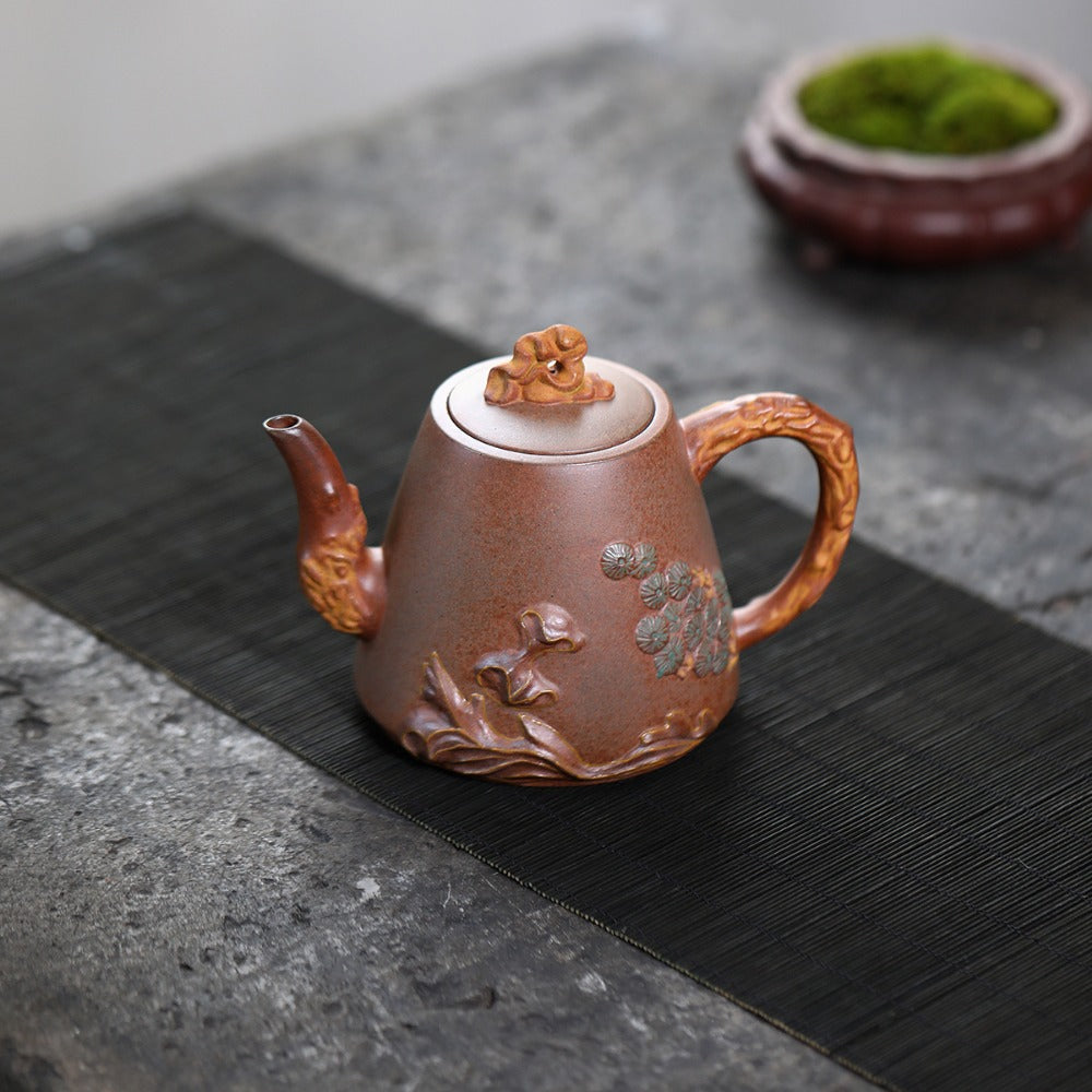 Yixing Zisha Teapot [Yunhai Song Tao] (High Temperature Duan Ni - 255ml) - YIQIN TEA HOUSE | yiqinteahouse.com | 200-300ml, new arrival, teapot, teaware, zisha teapot