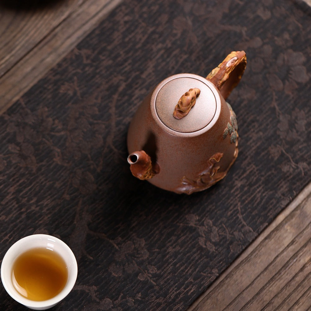 Yixing Zisha Teapot [Yunhai Song Tao] (High Temperature Duan Ni - 255ml) - YIQIN TEA HOUSE | yiqinteahouse.com | 200-300ml, new arrival, teapot, teaware, zisha teapot