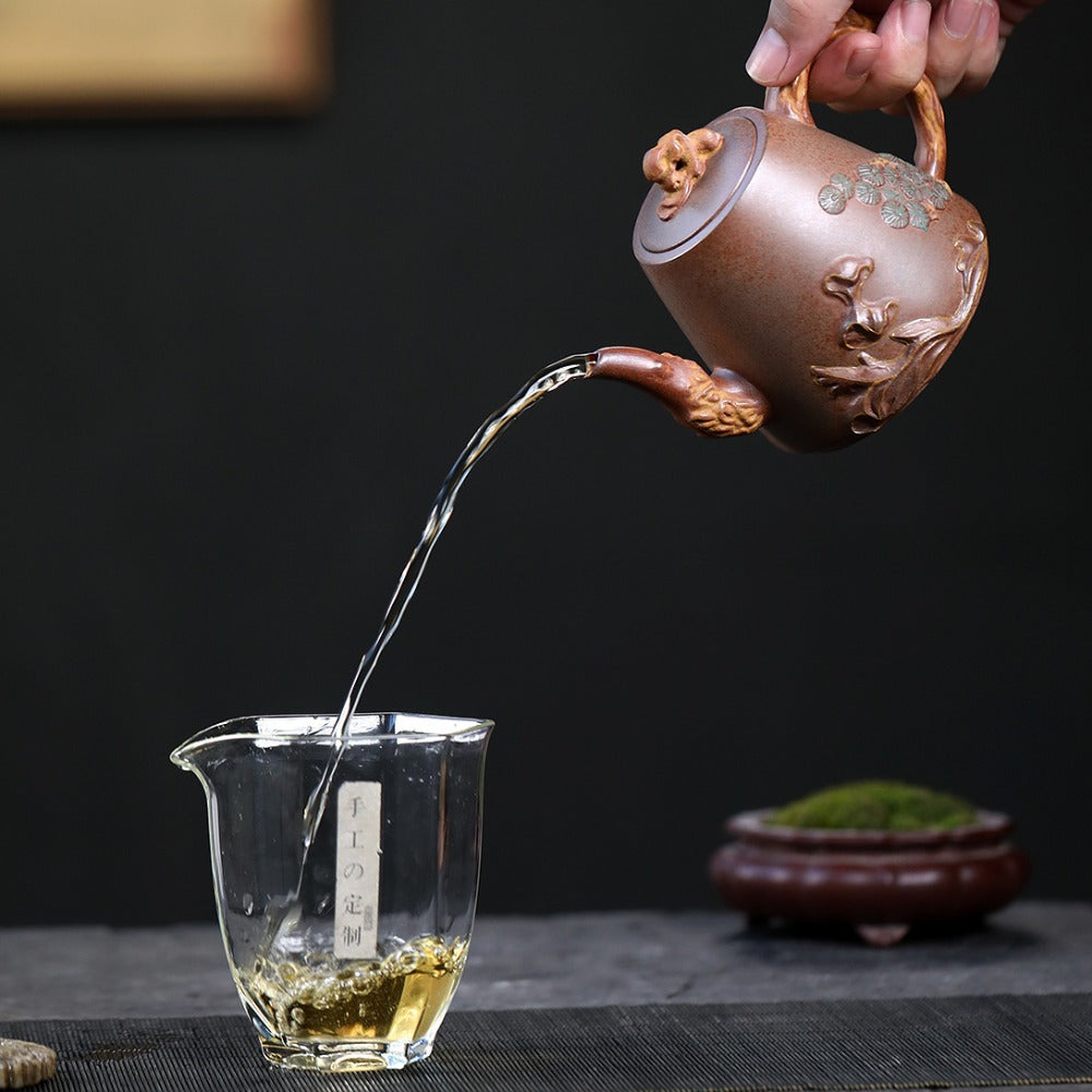 Yixing Zisha Teapot [Yunhai Song Tao] (High Temperature Duan Ni - 255ml) - YIQIN TEA HOUSE | yiqinteahouse.com | 200-300ml, new arrival, teapot, teaware, zisha teapot