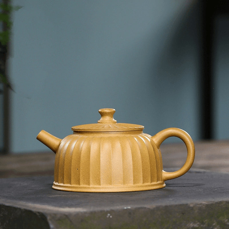 Yixing Zisha Teapot [Zhong Kui Pot] (Huangjin Duan Ni - 220ml) - YIQIN TEA HOUSE | yiqinteahouse.com | 200-300ml, teapot, teaware, zisha teapot