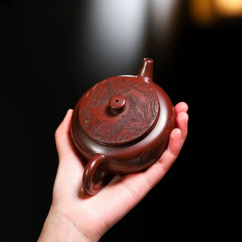 Yixing Zisha Teapot [Zhou Pan] (Zi Zhu Ni - 200ml) - YIQIN TEA HOUSE | yiqinteahouse.com | 200-300ml, teapot, teaware, zisha teapot