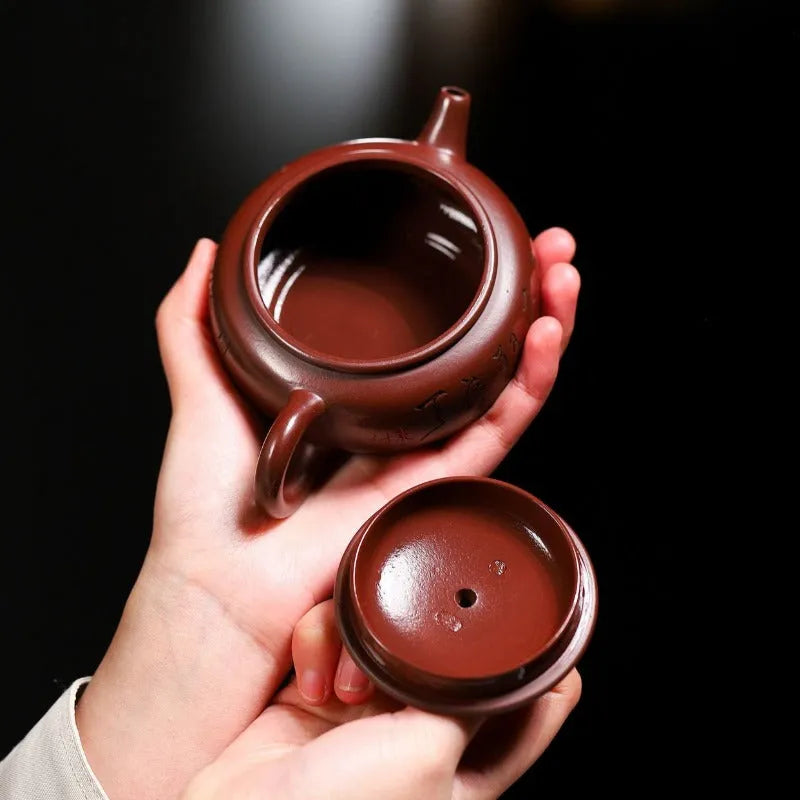 Yixing Zisha Teapot [Zhou Pan] (Zi Zhu Ni - 200ml) - YIQIN TEA HOUSE | yiqinteahouse.com | 200-300ml, teapot, teaware, zisha teapot