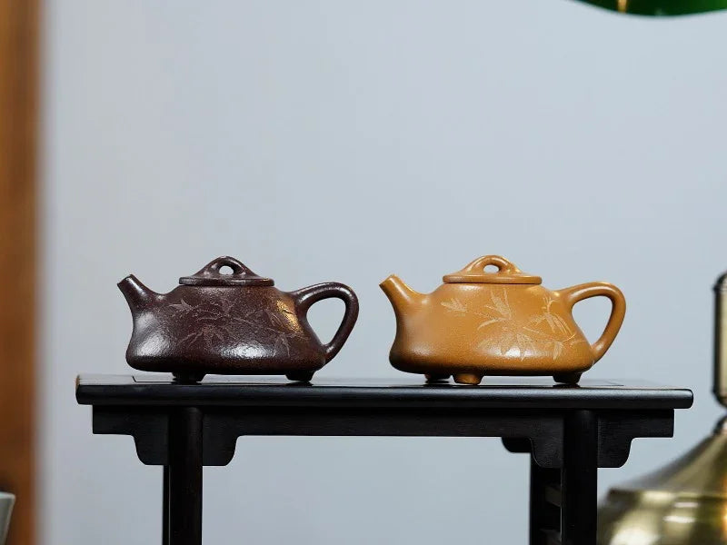 Yixing Zisha Teapot [Ziye Shi Piao] (Zi Ni/Huangjin Duan Ni - 120ml) - YIQIN TEA HOUSE | yiqinteahouse.com | <200ml, teapot, teaware, zisha teapot