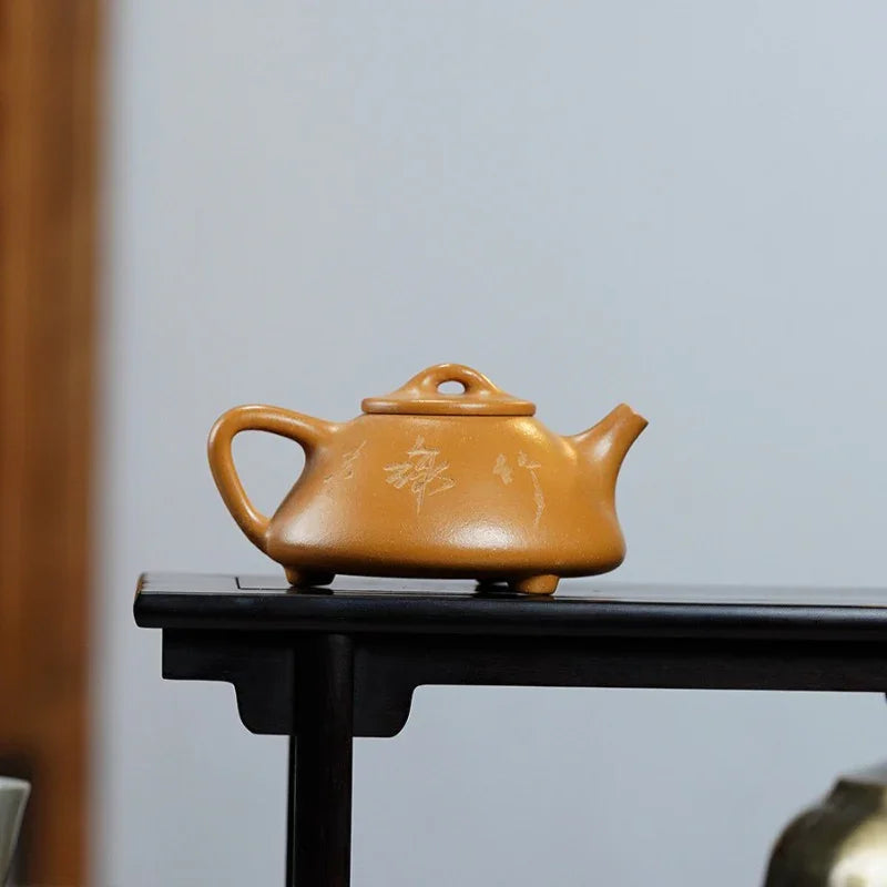 Yixing Zisha Teapot [Ziye Shi Piao] (Zi Ni/Huangjin Duan Ni - 120ml) - YIQIN TEA HOUSE | yiqinteahouse.com | <200ml, teapot, teaware, zisha teapot