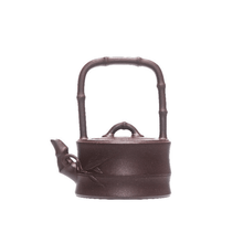 Load image into Gallery viewer, Yixing Purple Clay Teapot [Bamboo Handle] | 宜兴紫砂壶 原矿紫泥 [竹节提梁] - YIQIN TEA HOUSE 一沁茶舍  |  yiqinteahouse.com
