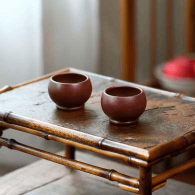 Yixing Purple Clay (Zisha) Tea Cup [Yuan Kou Xiao Bei] | 宜兴紫砂品茗杯 原矿紫朱泥 [圆口小杯] 60ml x 4 - YIQIN TEA HOUSE 一沁茶舍  |  yiqinteahouse.com
