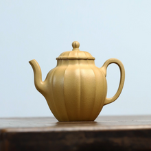 Load image into Gallery viewer, Full Handmade Yixing Zisha Teapot [Ling Hua Palace Lantern Pot 菱花宫灯壶] (Huangjin Duan Ni - 230ml)
