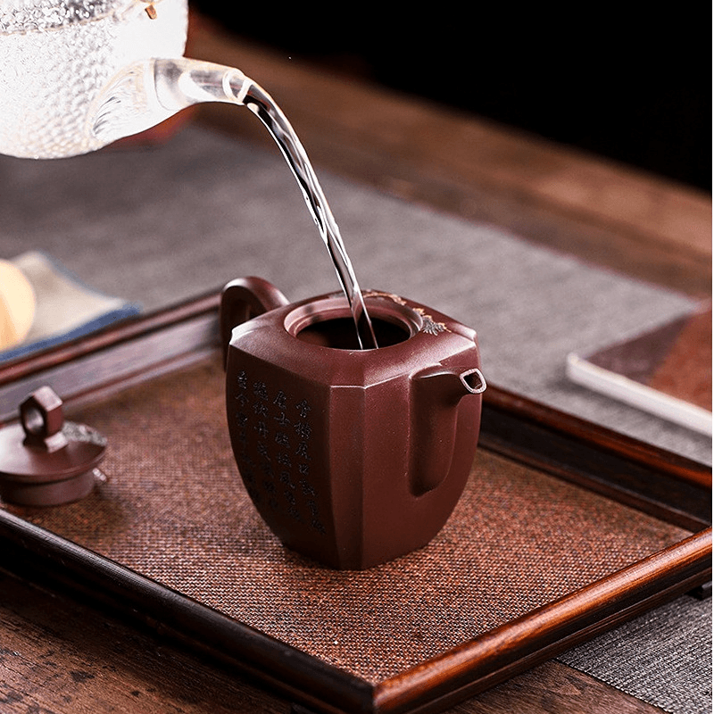 Full Handmade Yixing Purple Clay Teapot [Ruihu Linmen] | 全手工宜兴紫砂壶 百目龙血砂 [瑞虎临门] - YIQIN TEA HOUSE 一沁茶舍  |  yiqinteahouse.com