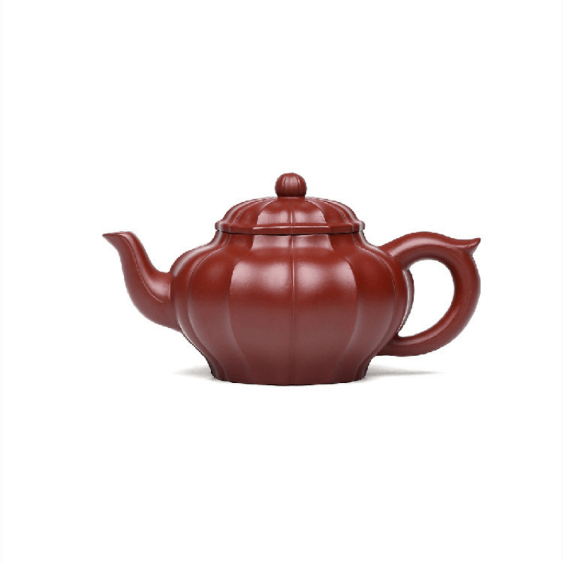 Yixing Purple Clay Teapot [Ribbed Xiao Ying] | 宜兴紫砂壶 原矿大红袍 [筋纹笑樱] - YIQIN TEA HOUSE 一沁茶舍  |  yiqinteahouse.com