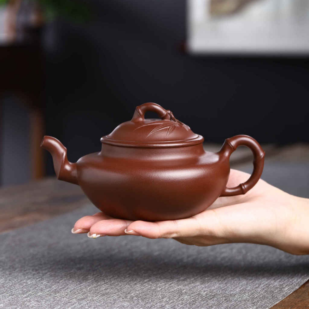 Full Handmade Yixing Zisha Teapot [Bamboo Pot] (Zi Ni - 280ml)