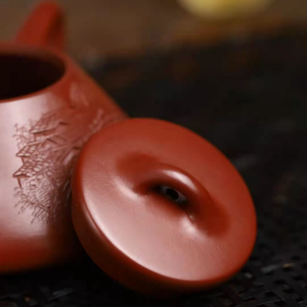 Full Handmade Yixing Zisha Teapot [Jiangnan Ziye Shi Piao Pot] (Dahongpao - 220ml)